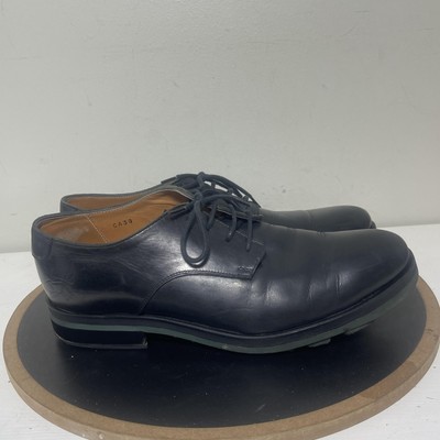 John Fluevog Shoes Mens Size 10.5 Black Leather Derby Lace Up Dress Formal