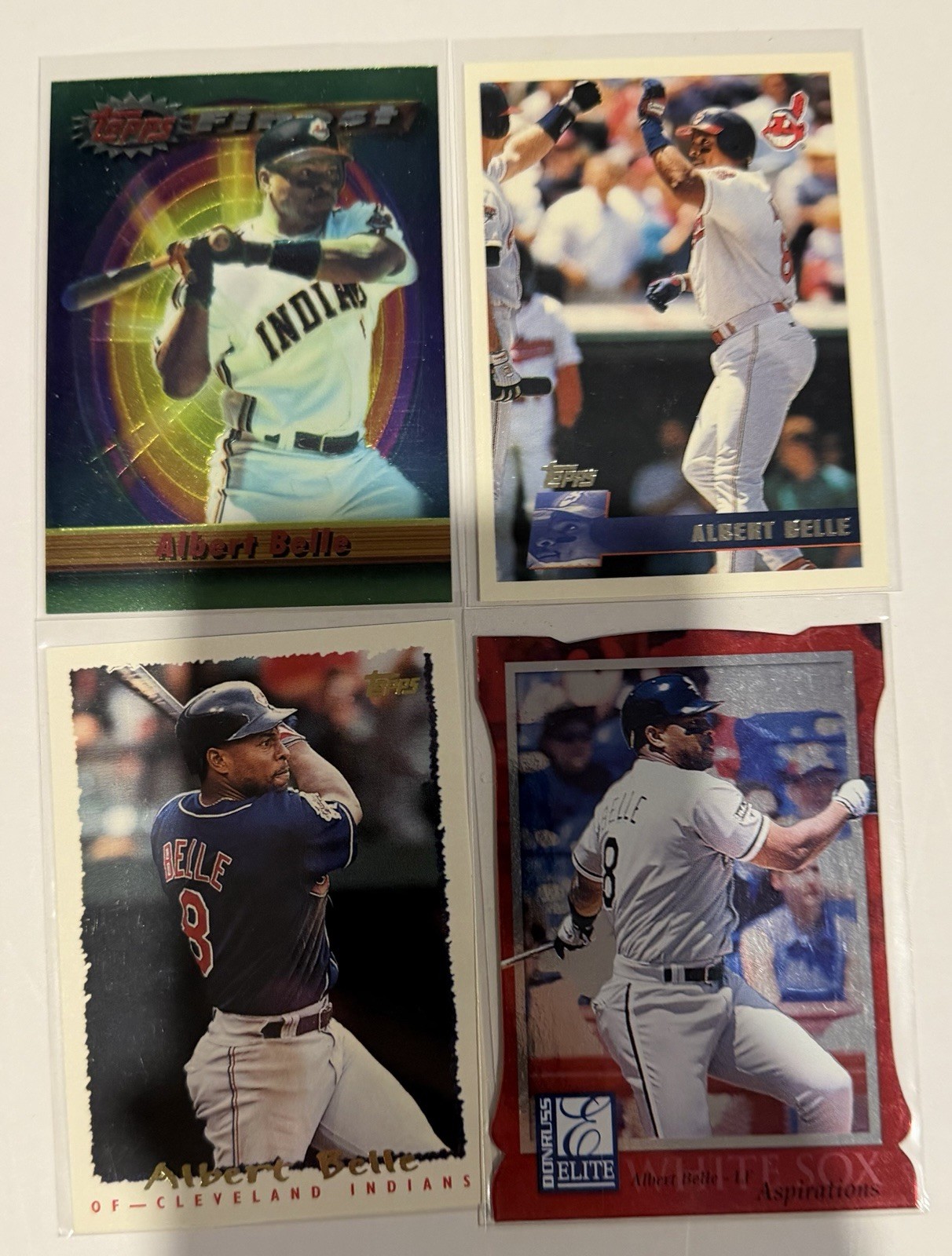 Lot Of 4 Albert Belle White Sox RC Inserts #’d SP Fleer Bowman Topps Finest🔥