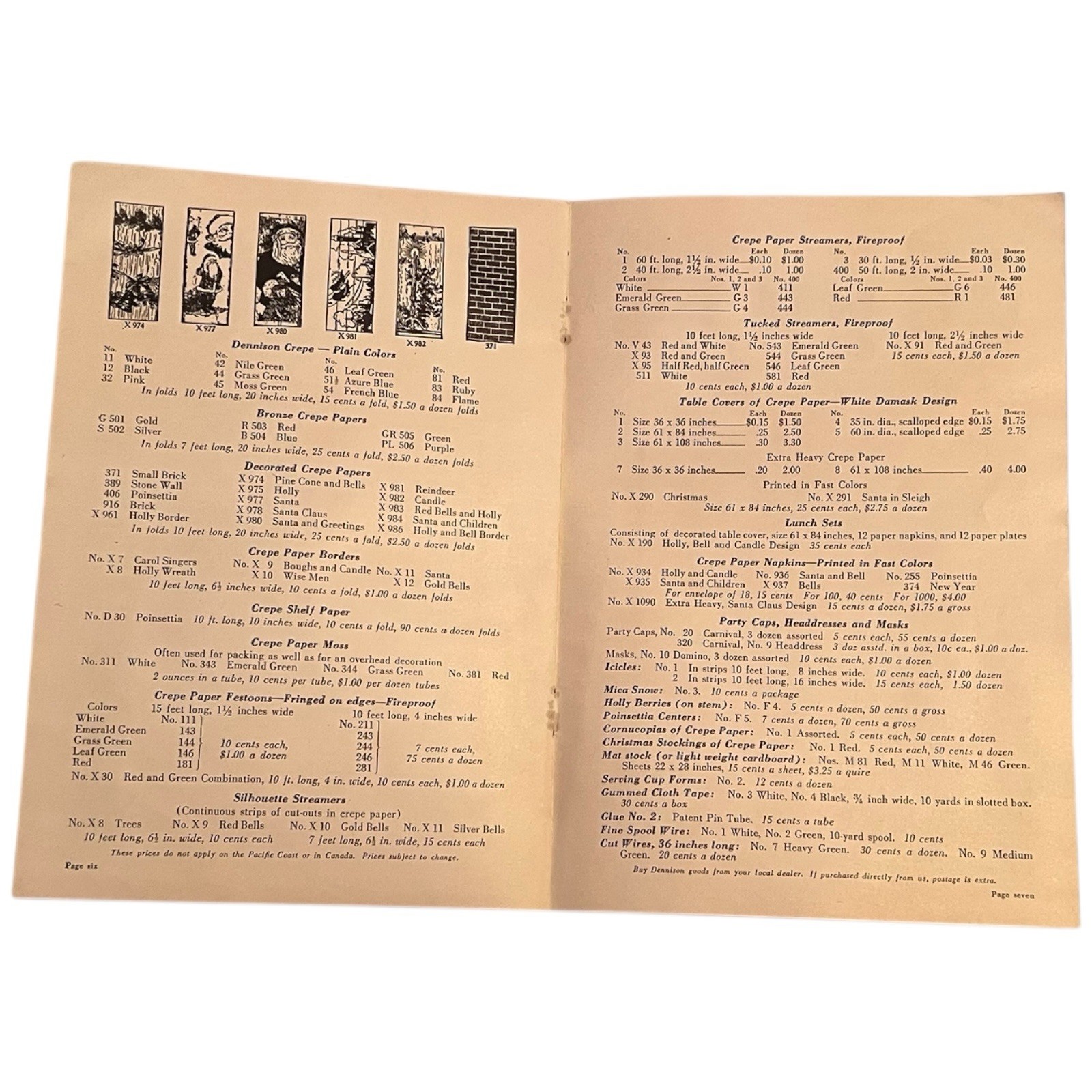Vtg 1920s Catalog Dennison Goods For Christmas Price List Advertising Booklet