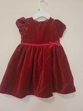 Baby Girl Red Velvet Holiday Dress Size 18M Christmas Special Occasion