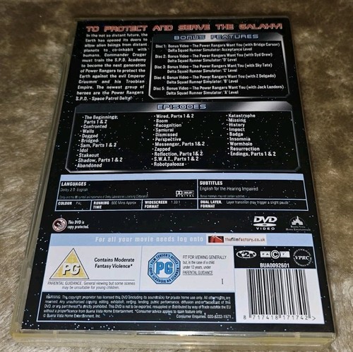 UK 7 DVD Set. POWER RANGERS S.P.D. The Complete Series. All 38 Episodes. SPD - Imagen 2 de 2