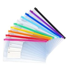 10 Pack Zipper Plastic Envelopes, Small Pencil Pounch, 9 x 4.7 Inch  A6