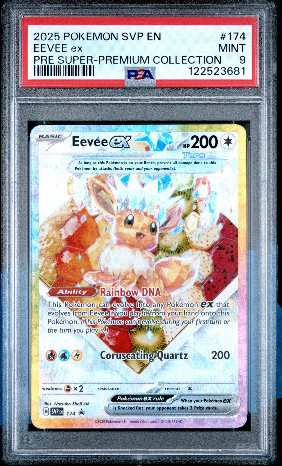 2025 POKEMON SVP EN-SV BLACK STAR PROMO #174 EEVEE EX PSA 9
