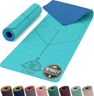 Yogii Yoga Mat Non-Slip 6mm Thick TPE & Travel-friendly Teal / Blue New Box Open