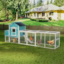 Outdoor Chicken Coop Large Wooden Hen House Poultry Ducks Cage with Nesting Box