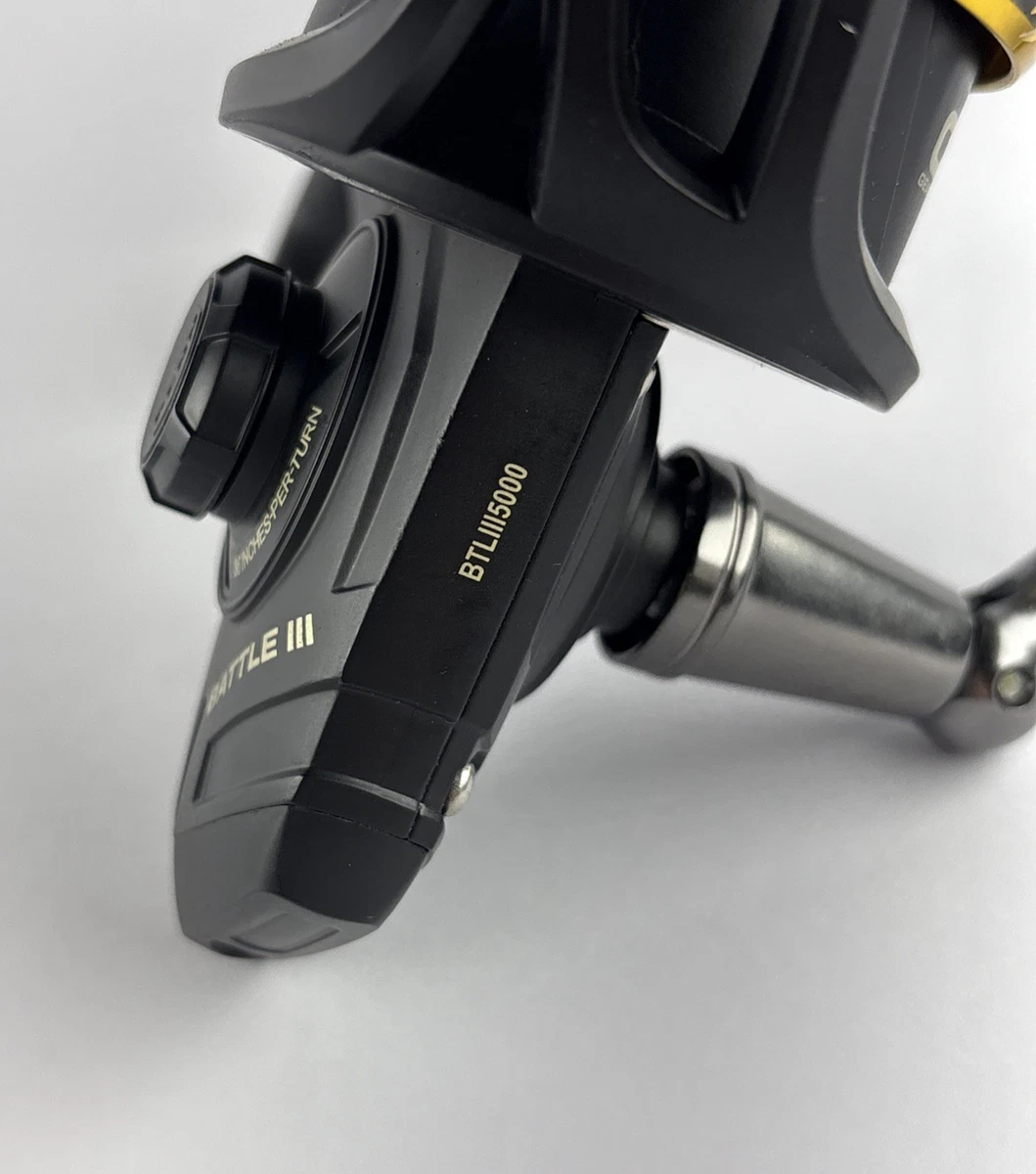 PENN Battle III 5000 Spinning Fshing Reel BTLIII5000 5.6:1 Gear Ratio Black Gold photo 6