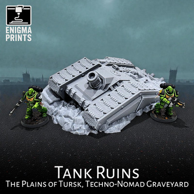 Panzerruinen - 28mm 3D gedruckt Imperial Sci-Fi Tabletop Wargaming Gelände