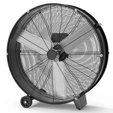 GarveeHome 30 in Industrial Drum Fan, 3-Speed High Velocity Floor Fan, Heavy M