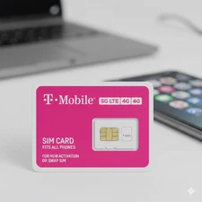 T-Mobile 5G LTE SIM Card - Triple Cut (Nano/Micro/Std) - New Activation or Swap