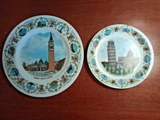 2 SOUVENIR ITALY PLATES ~ Venezia Plazza S. Marco & Pisa Torre Pendente Abside