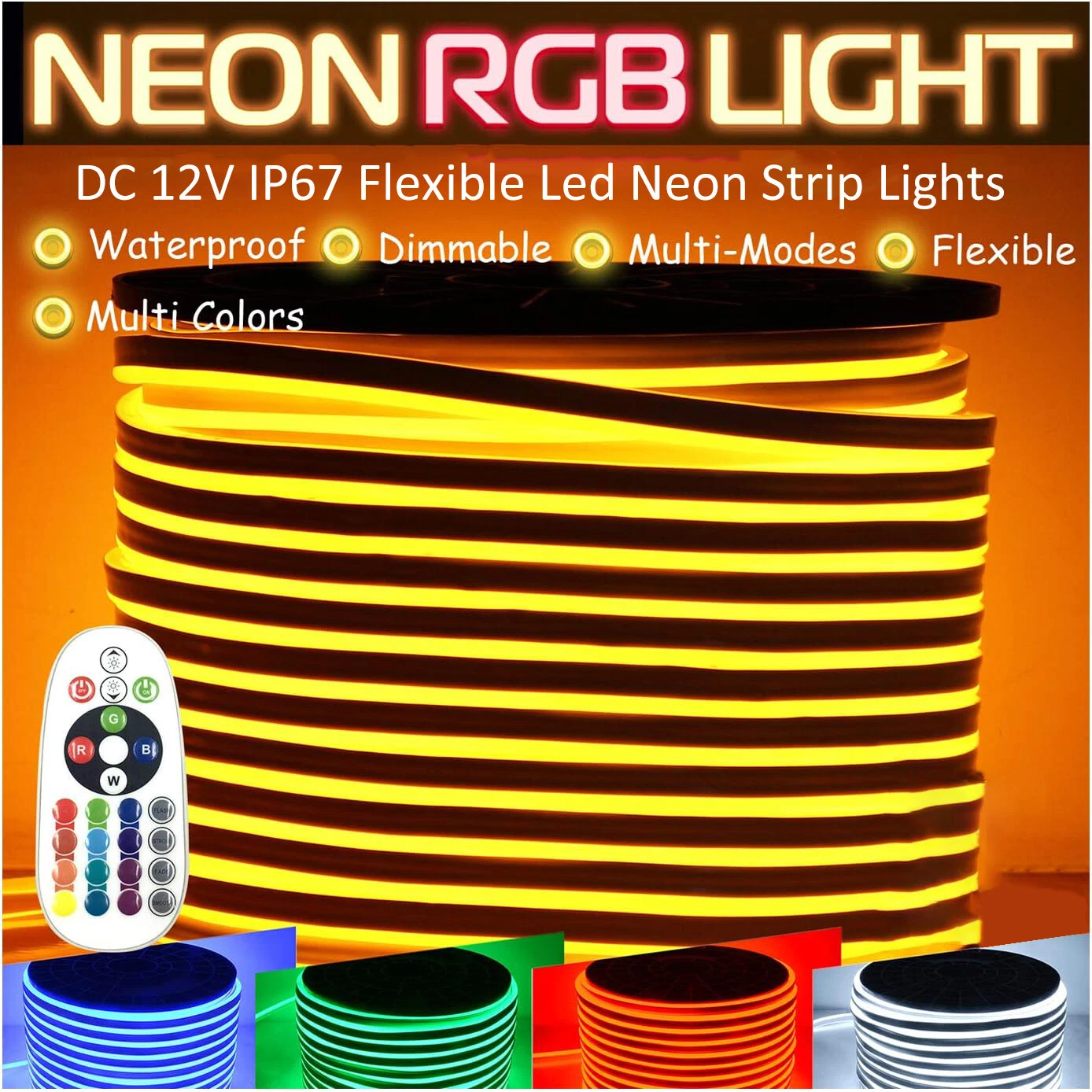 DC 12V LED Controller RGB LED Neon Rope Light Waterproof Outdoor Building Decor