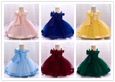 Infant Baby Girls Bowknot Off Shoulder Dress Flower Party Wedding Dresses |  eBay