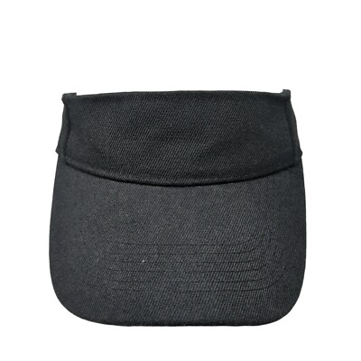 Unbranded Strapback Sun Visor Hat Black One Size Adjustable Blank