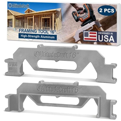 Durable 16'' Framing Tool: 2-Piece Aluminum Set for Fast, Accurate Measurements