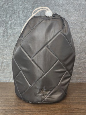 LUG TUMBLER Storage Pouch Drawstring Bag BLACK Plastic Protected Interior  Travel