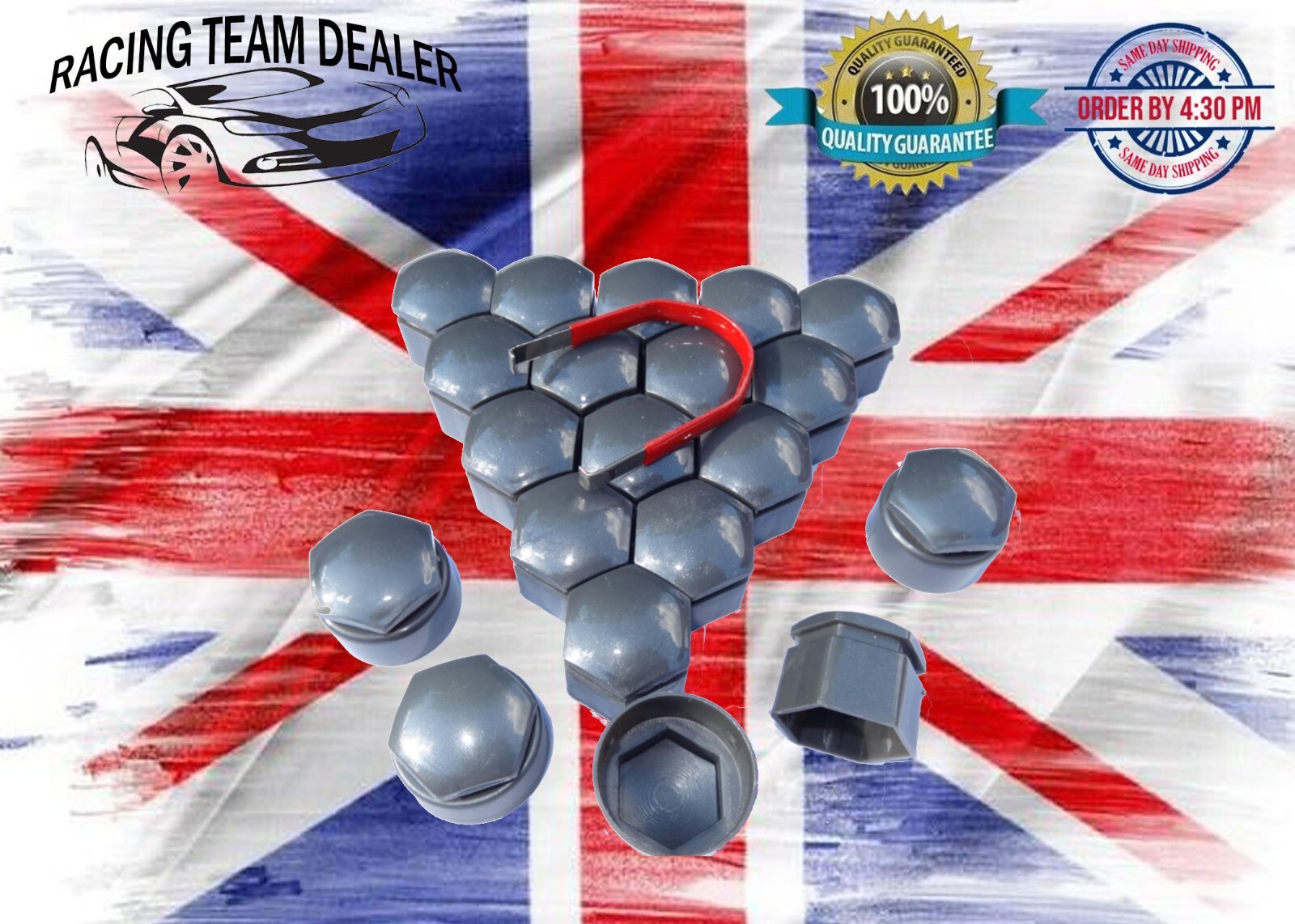 19 mm New Halford Genuine Wheel Nut Bolt Covers Grey Looking Caps eBay