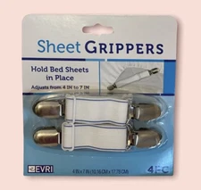 Sheet Grippers Adjust From 4”-7” Hold Bed Sheets In Place