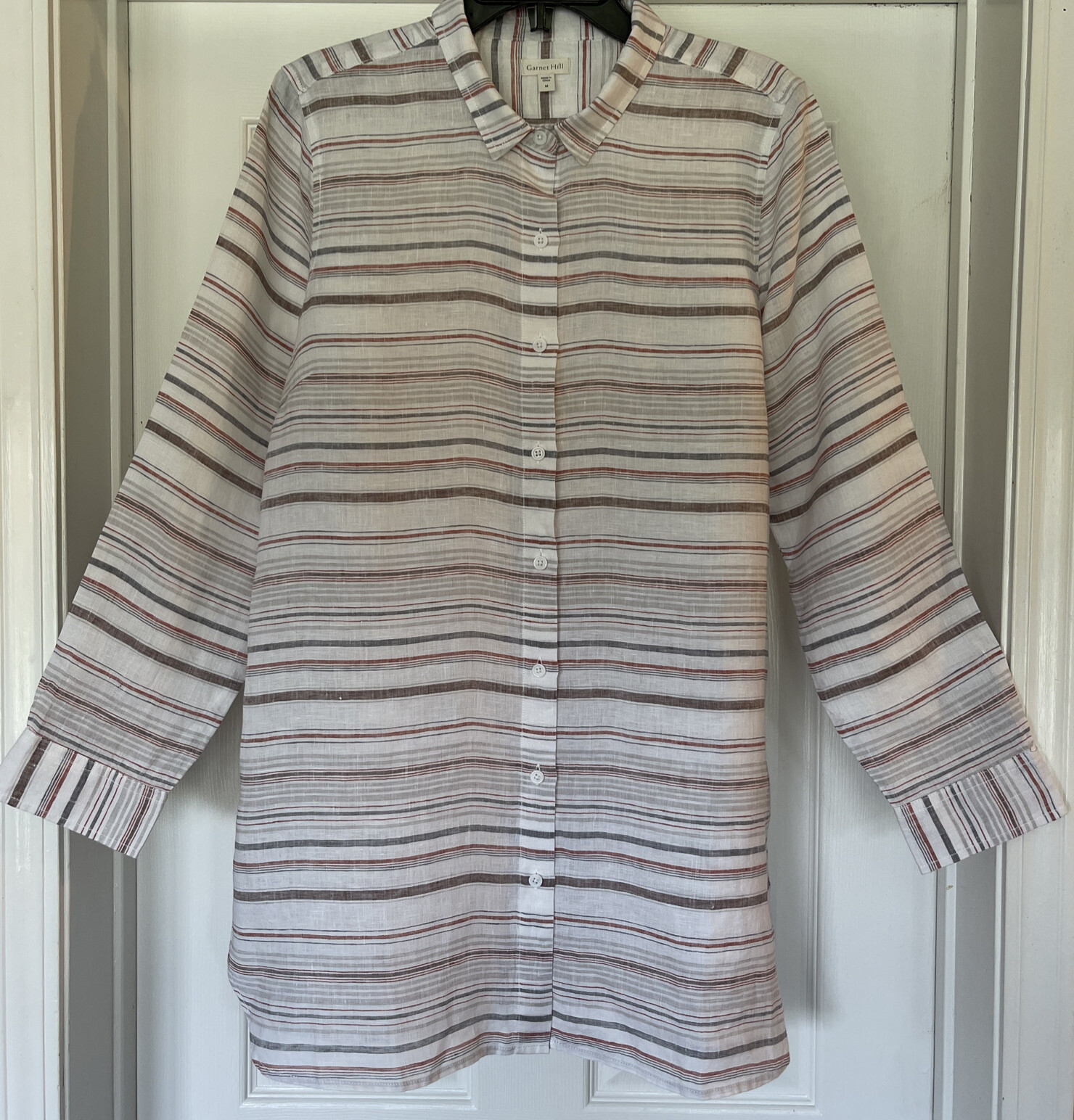 100 Linen Hill Long Shirt /Dress Size M Gem