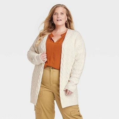 Women s Open Front Cardigan Knox Rose Cream XXL eBay
