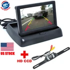 TFT Color 4.3 inch Foldable Display Monitor+7 LEDs Car Rearview Backup Camera