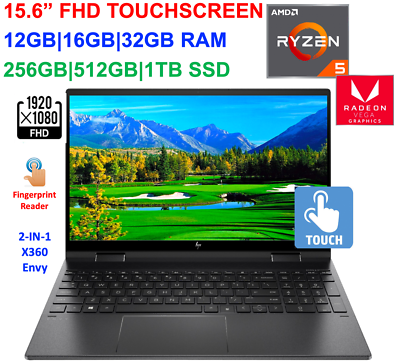 2020 HP Envy 15.6” TouchScreen X360 Laptop AMD Ryzen 5, 4.0GHz