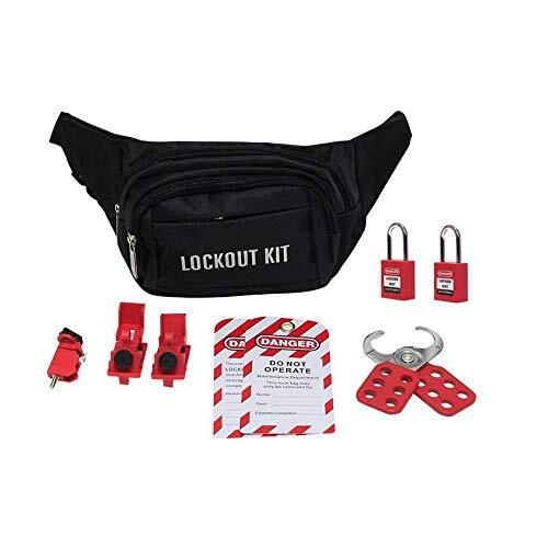POFET Lockout Tagout Kit per interruttori e valvole comuni, tra cui 2 tag (v9O)