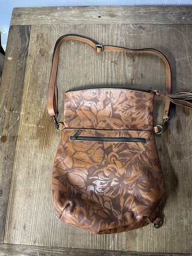 Patricia Nash Convertible Backpack Handbag Purse Tote, Brown Leather Floral  - Picture 5 of 12