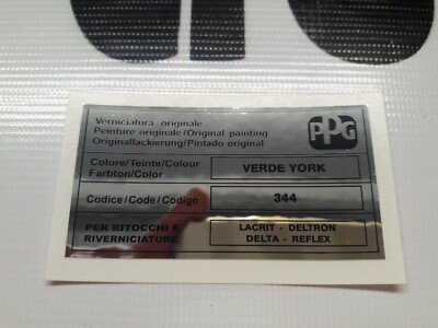 Lancia Delta Integrale Evo Aufkleber PPG Farbe Verde York 344 sticker color code