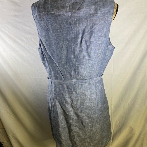 Spiegel Chambray Linen Belted Sleeveless Dress style# 14159 size 16 - Picture 7 of 11