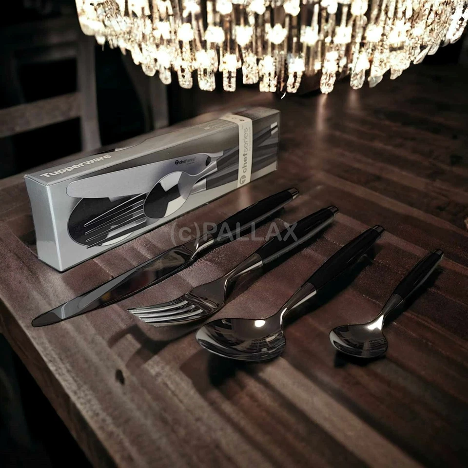 TUPPERWARE C114 CHEF-SERIE BESTECK (4-TEILIG) MESSER GABEL LÖFFEL TEELÖFFEL - Bild 2 von 4