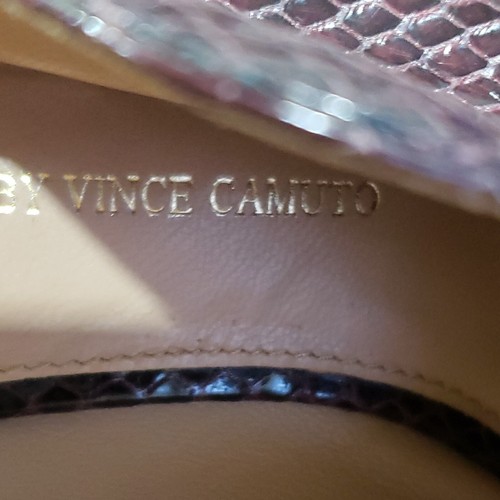 Vince Camuto Leather Bootie Women's 8.5M Wine Snake Print Carolena - Picture 11 of 12