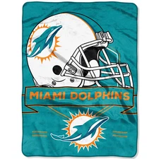 Miami Dolphins NFL 60" x 80" Plush Throw Blanket, Soft & Warm