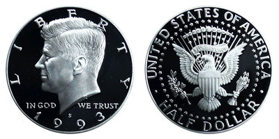 1993-S 50C (Proof) Kennedy Half Dollar, Ungraded, Uncertified