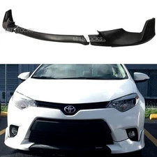 FOR 2014-2016 TOYOTA COROLLA BASE MODEL PU ADD-ON FRONT BUMPER LIP SPOILER 3 PCS