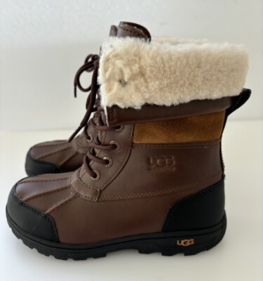 Ugg Butte II Big Kids Winter Weather Brown Black Boots Size Us Eu 