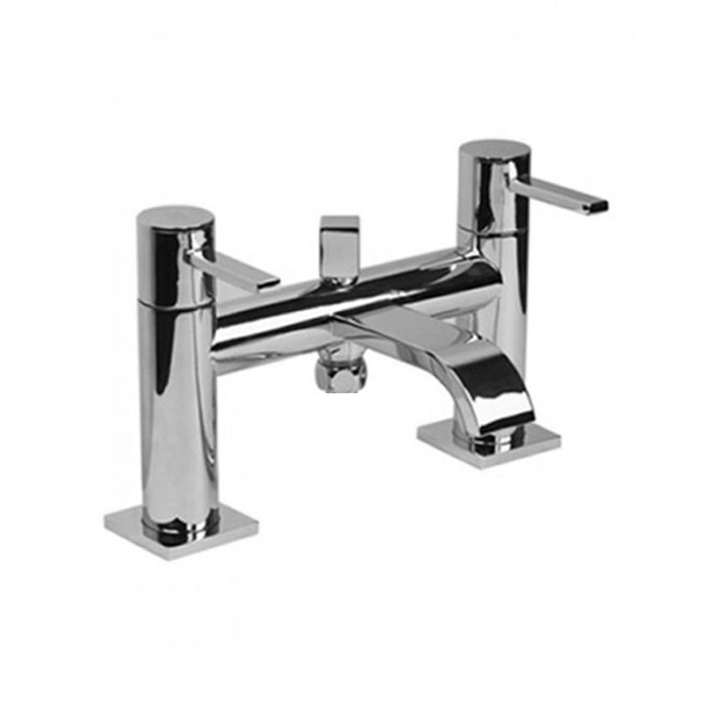Chrome Bath Shower Mixer Tap With 3 Way Rigid Riser Square Shower Rail