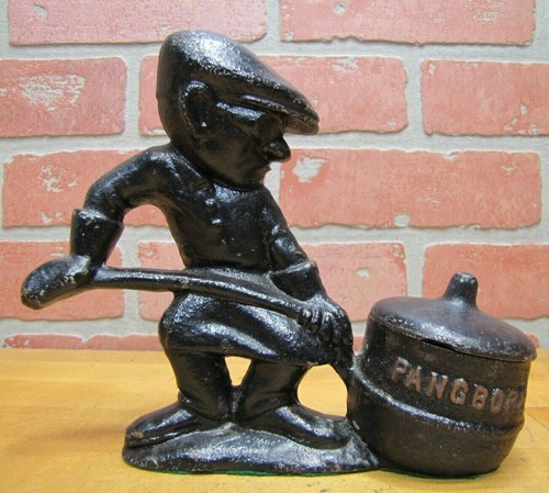 PANGBORN Old Cast Iron Foundry Worker Doorstop Decorative Art Statue
