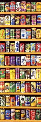Puzzle Soft Drinks, 2000 Teile, Collage, Dosen, Getränk, Party, Trinken, Educa