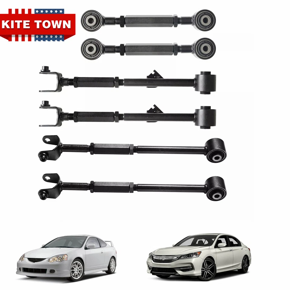 Brazos ajustables traseros inclinables y puntera 6 piezas para Honda Accord Crosstour Acura TL TSX TLX Foto 2 de 4