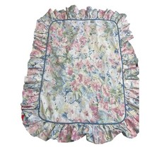 Vintage Croscill Floral Cottage Blue Ruffle Sham Standard RN21857 Made in USA