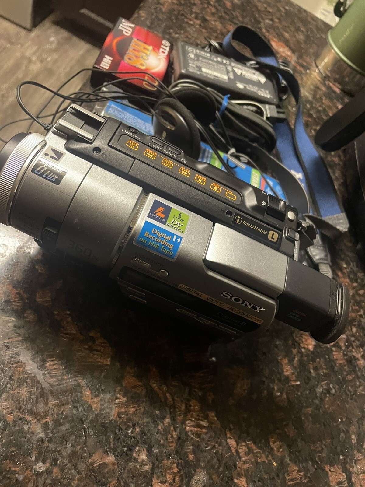 Sony Handycam DCRTR7000 Digital 8 Camcorder Nightshot 360x Digital Zoom w/extra 27242552265 eBay