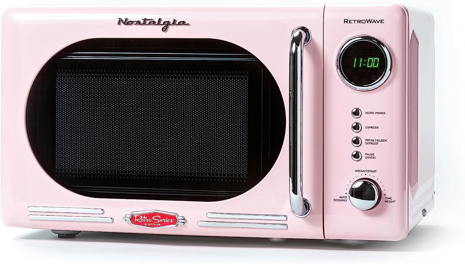 Pink Retro Compact Microwave Oven - 0.7 Cu. Ft. - 700W - LED Display & Lock
Opens in a new window or