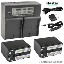 BP-970G Battery LCD Dual Charger for Canon UC-X50Hi UC-X55 UC-X55Hi V40 V-40