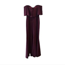 BHLDN Burgundy strapless off the shoulder 8 Maroon Deep Red