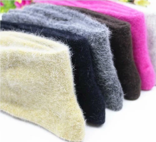 5 Pairs Luxury 100% Angora Pure Wool Cashmere Women Outside Socks Warm Warm - Picture 3 of 23