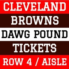 CLEVELAND BROWNS DAWG POND TICKETS (2 OF 4) DECEMBER 28  vs PITTSBURGH STEELERS