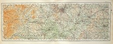 1922 LARGE MAP ~ WORCESTERSHIRE WARWICKSHIRE HEREFORDSHIRE BIRMINGHAM