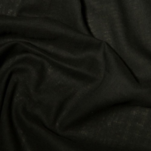 Ignifugo Mussola Cotone Tessuto Stoffa - Nero