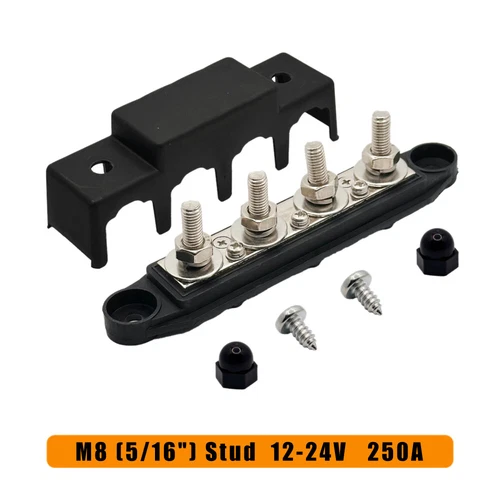 250A 12V-24V Sammelschiene Stromverteilerblock 4 Bolzen Abzweigblock KFZ - Bild 13 von 24
