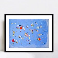 Framed Canvas Giclee Print Art Bleu de Ciel by Wassily Kandinsky Wall Art 24"x32